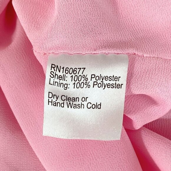 ADEIRLINA PINK RUFFLE TIE SPAGHETTI STRAPS ASYMMETRICAL MINI DRESS - XS - Picture 11 of 11